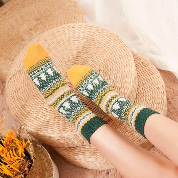 5 Pairs Womens Vintage Socks Cony Hair Warm Socks - Picture 5 of 8